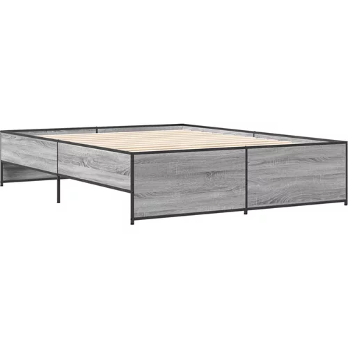 vidaXL Okvir kreveta boja hrasta 160x200 cm konstruirano drvo i metal