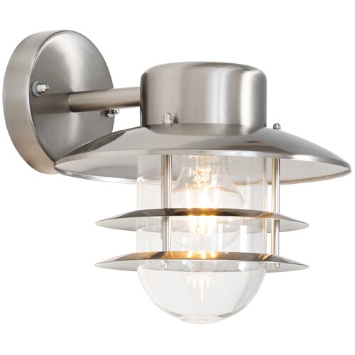 QAZQA Industriële wandlamp staal IP44 - Shell Cene