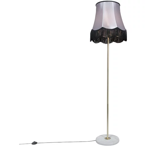 QAZQA Talna svetilka medenina z odtenkom Granny B črno-siva 45 cm - Kaso