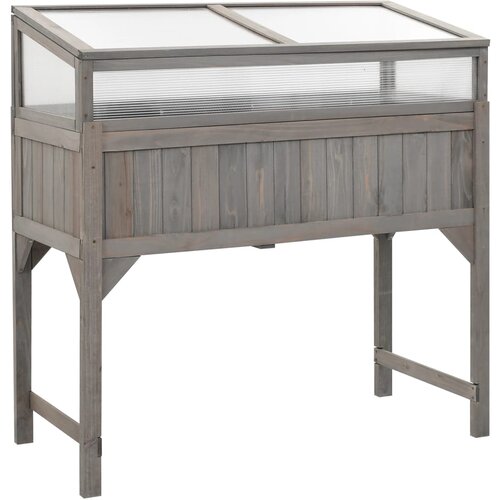 VidaXL Visoka greda z rastlinjakom 110x54x120 cm trden les jelke Slike