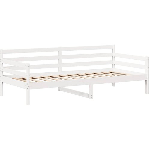  Dnevni krevet s krovom bez madraca bijeli 80x200 cm masivno drvo Slike