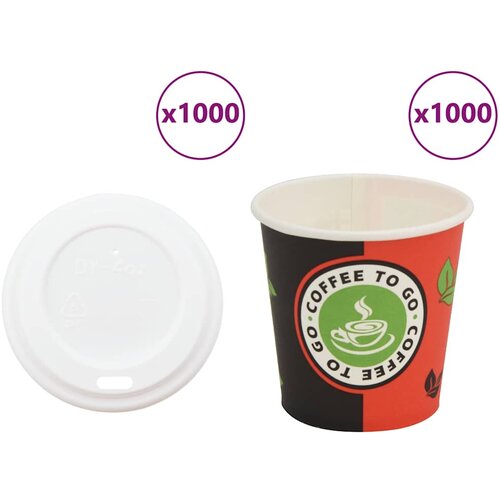  Papirnate šalice za kavu s poklopcem 1000 kom 4 oz 120 ml Cene