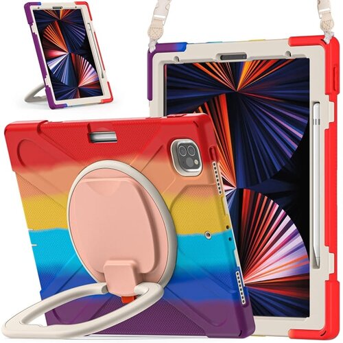 NIKCORP Ovitek za iPad Pro 12.9 2020/2018, robustna za&scaron;čita, 360-stopinjsko stojalo, naramni pas in držalo za pisalo, pisan, (5000139282) Cene