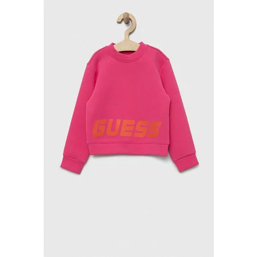 Guess Otroški pulover roza barva