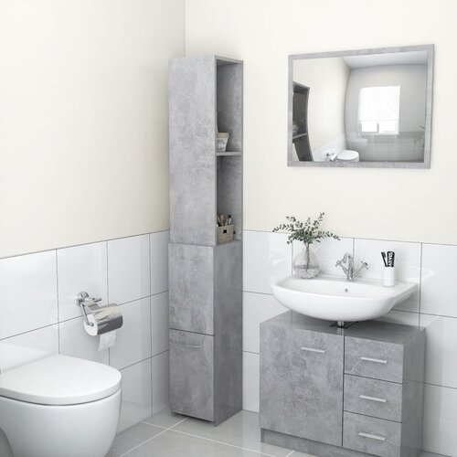 vidaXL Kupaonski ormarić siva boja betona 25 x 25 x 170 cm od iverice Cijene