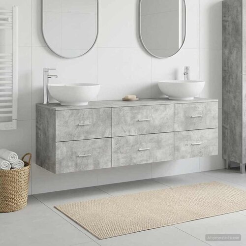  Set namještaja za kupaonicu 3 kom. Betonska siva 49,5 x 44,5 x 65 cm Cene