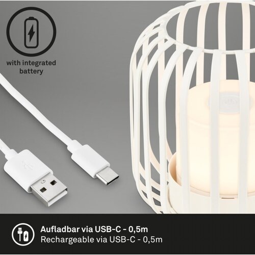 BRILO LED prigu&amp;scaron;iva punjiva stona lampa LED/2W/5V IP44 bela Slike