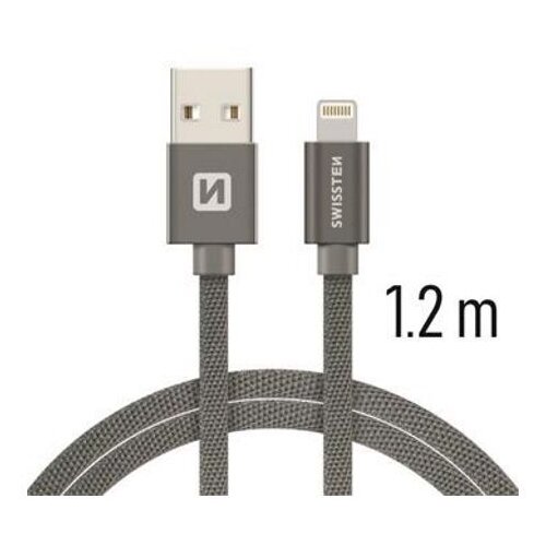 Swissten kabel USB/Lightning, platneni, 1.2m, sivi Slike