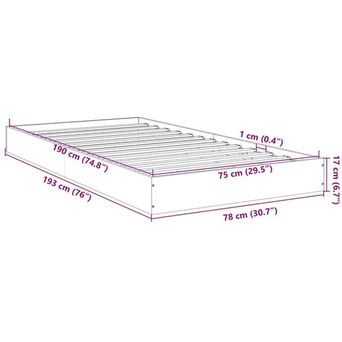 VidaXL Okvir za krevet crni 75 x 190 cm od konstruiranog drva Slike