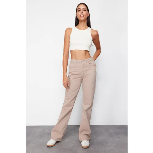 Trendyol Mink High Waist Wide Leg Jeans