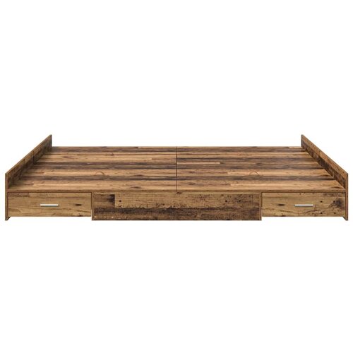  Krevet s ladicama Staro drvo 180 x 200 cm Konstruirano drvo Slike