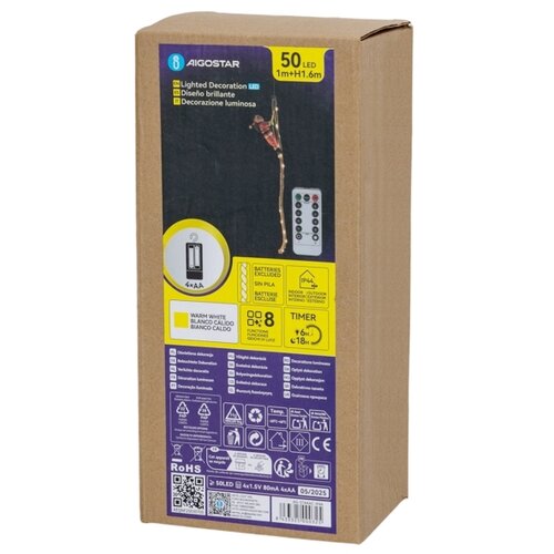 Aigostar LED spoljna božićna dekoracija LED/4xAA IP44 padobran Deda Mraz Slike
