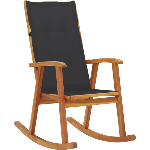 vidaXL stolica za ljuljanje s jastucima od masivnog bagremovog drva