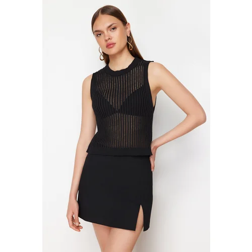 Trendyol Black Transparent Knitwear Blouse