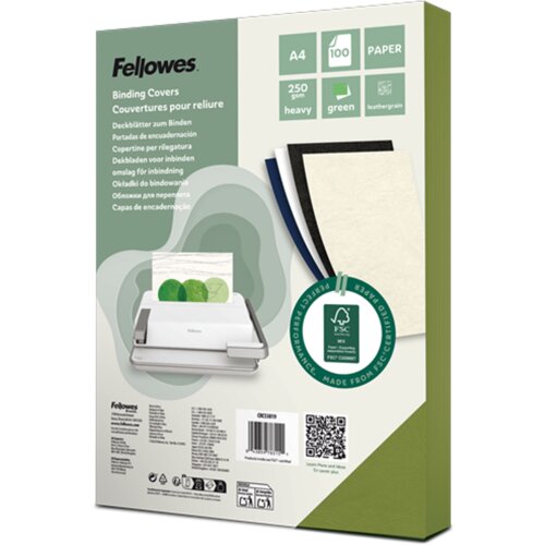 Fellowes Delta korice za uvez A4 250 g/m2 reljefne, svjetlozelene, 100 komada Cijene
