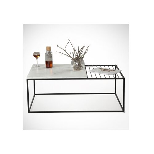 Woody Fashion Club sto Zinus, 95x43x55 cm, Bijelo-crni Slike