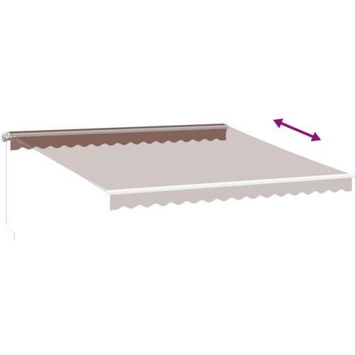 Tenda na ručno uvlačenje s LED smeđa 400 x 350 cm Slike