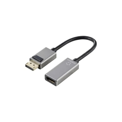 Renkforce RF-5246622 DisplayPort / HDMI adapter [1x mu&amp;scaron;ki konektor DisplayPort - 1x ženski konektor HDMI] crna Ultra HD (8K), aluminijski utikač 0.15 m Slike