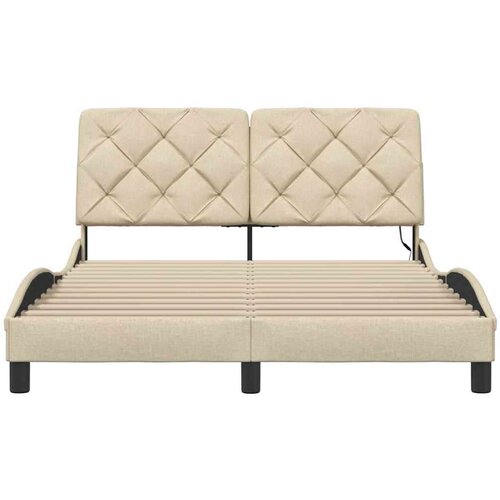  Okvir kreveta s LED-om bez madraca 140 x 200 cm od tkanine Slike