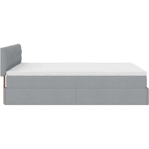 VidaXL Otomanski krevet s madracem svjetlosivi 140x190 cm od tkanine Slike