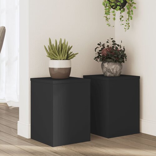 VidaXL Stojalo za rastline 2 kosa črno 25x25x35 cm inženirski les Slike