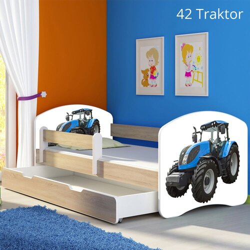 ACMA Dječji krevet s motivom, bočna sonoma + ladica 180x80 cm - 42 Traktor Cijene