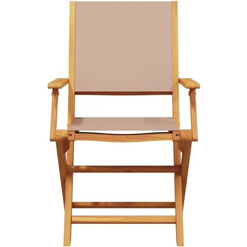  3-dijelni bistro set od tkanine i masivnog drva smeđesivi Slike