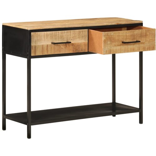 Maison Chic konzolna miza - miza ob steni 100x35x76 cm trden mangov les in železo, (21786509) Cene