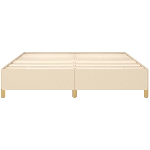  Okvir za krevet s oprugom krem 160x200 cm od tkanine Slike