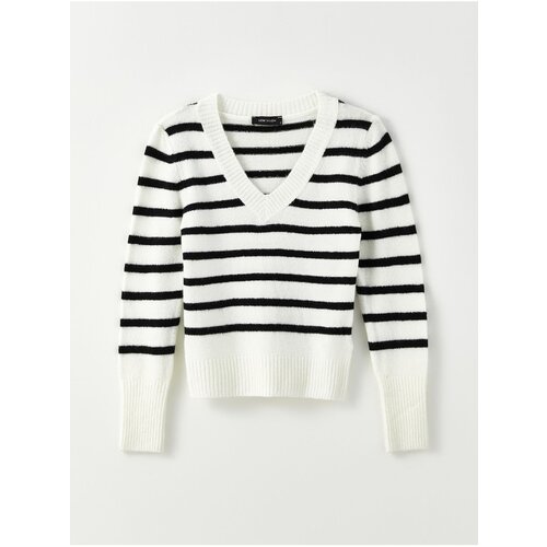 LC Waikiki Women's V-Neck Striped Long Sleeve Knitwear Sweater Cijene