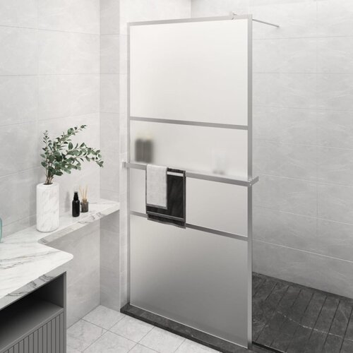 The Living Store pregrada za tuš s polico krom 100x195 cm esg steklo in aluminij - stena za tuš, (21751477) Cene