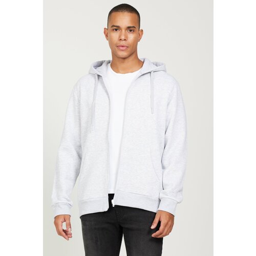 AC&Co / Altınyıldız Classics Men's Snow Melange Standard Fit Regular Fit Hooded Zipper Sweatshirt Jacket Slike