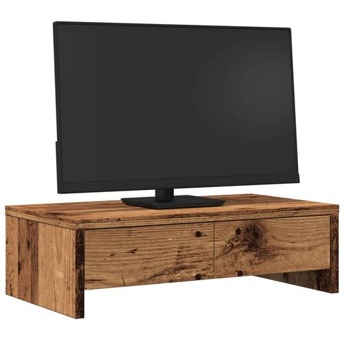 VidaXL Stalak za monitor s ladicama boja drva 50 x 27 x 15 cm drveni Slike