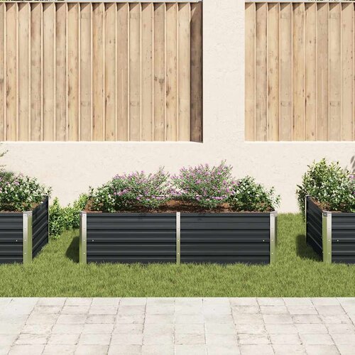  Povi&amp;scaron;ena vrtna gredica 160x80x45 cm pocinčani čelik antracit Slike