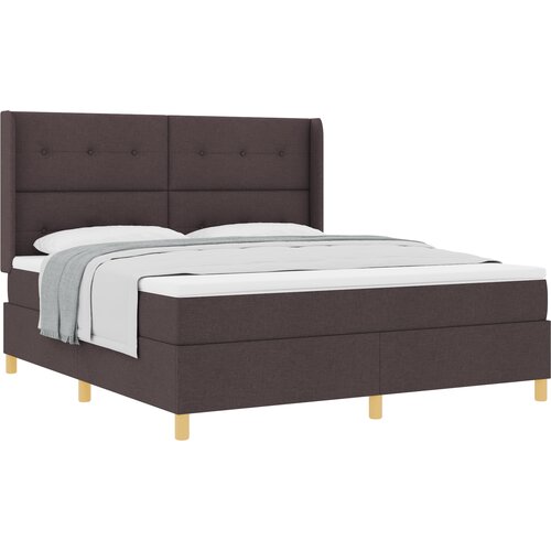 vidaXL Box Spring postelja z vzmetnico temno rjava 180x200 cm tkanina, (22050830) Cene