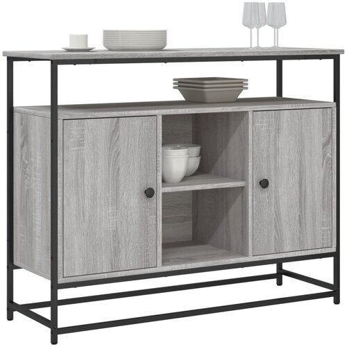  Komoda siva boja hrasta 100x35x80 cm od konstruiranog drva Slike