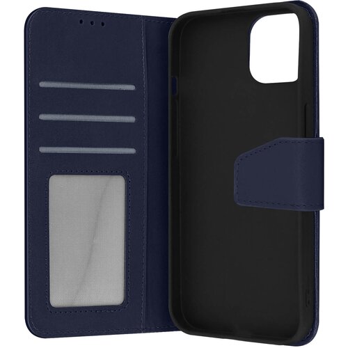 AVIZAR Usnjena torbica za Iphone 13, vrhunska kakovost, šivi in magnetni zavihek - modra, (20631730) Cene