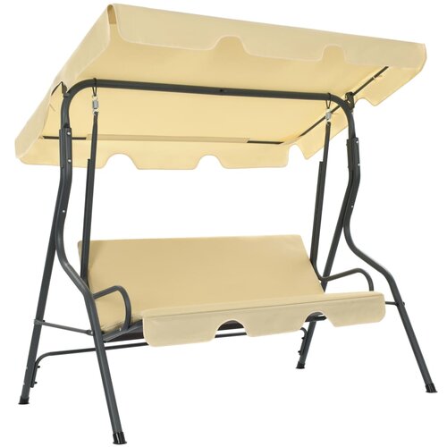 The Living Store Vrtna gugalnica kremno bela 170x110x153 cm - Vrtna Gugalnica, (21467683) Slike