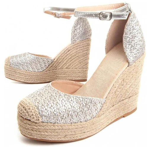 Leindia Espadrile 87291 Srebrna