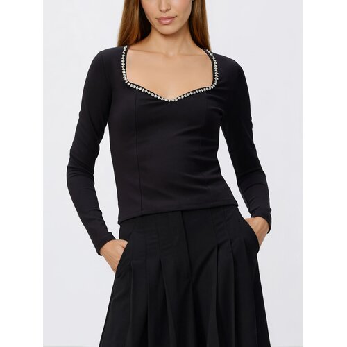 Reserved Bluza sa svjetlucavom aplikacijom - crno Cijene