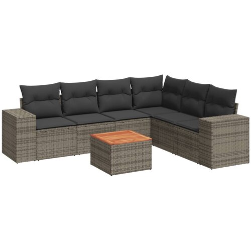  7-dijelni set vrtnih sofa sivi od poliratana Slike