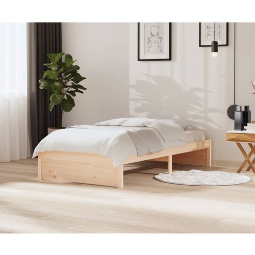 The Living Store Posteljni okvir bel iz trdnega lesa 100x200 cm - Posteljni Okvir, (21522951) Slike