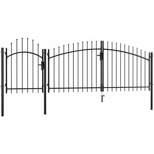 vidaXL Vrtna vrata iz jekla 2,25x4 m črna Cene