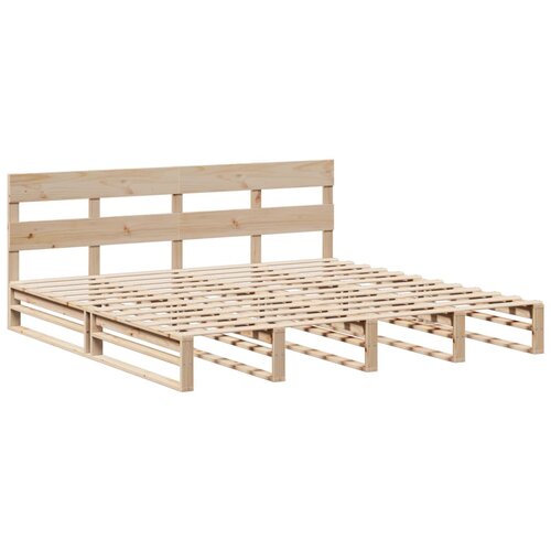 vidaXL Posteljni okvir z vzglavjem 200x200 cm trdna borovina, (21273457) Cene