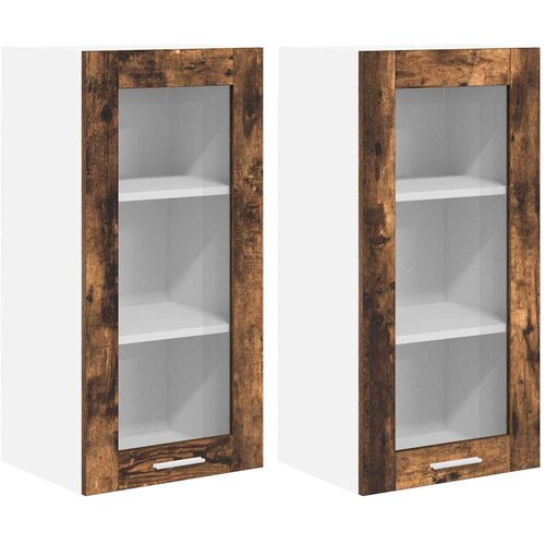 ormarić s pohranom 2 pcs Dimljeni hrast 40 x 31 x 80 cm Slike