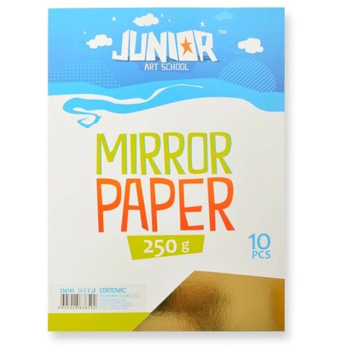 Junior jolly Mirror Paper, papir ogledalo, A4, 250g, 10K, odaberite nijansu Zlatna Slike