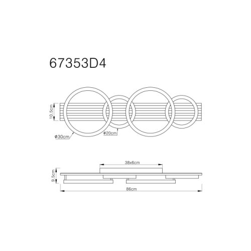 Globo 67353D4 - led stropna svetiljka tisha LED/30W/230V 3000K 30x86 cm Slike