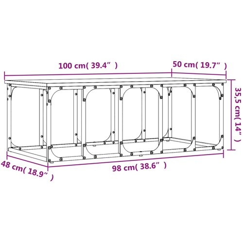  Stolić za kavu crni 100 x 50 x 35,5 cm od konstruiranog drva Slike