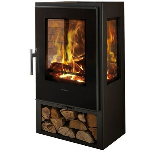 PANADERO Kamin na drva Condor (7,5 kW, Kapacitet grijanja prostorije: 230 m³, Obloga: Čelik, Crne boje) Cijene