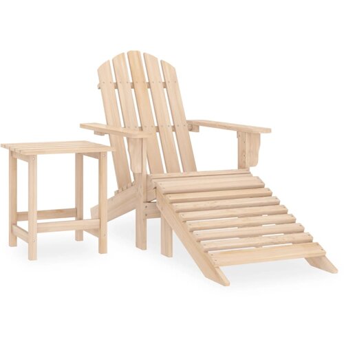 The Living Store Vrtni stol Adirondack z naslonom za noge in mizo les jelke - Vrtni Stol, (21464444) Slike